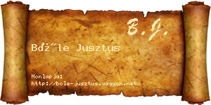 Bőle Jusztus névjegykártya
